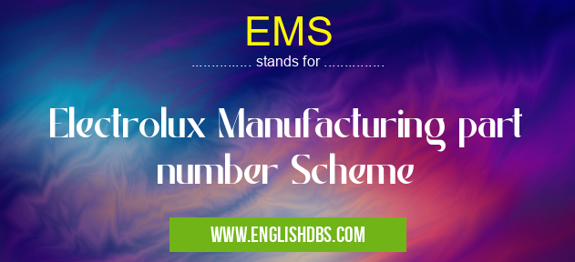 EMS means Electrolux Manufacturing part number Scheme EMS