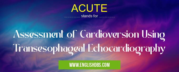 ACUTE means Assessment of Cardioversion Using Transesophageal Echocardiography ACUTE