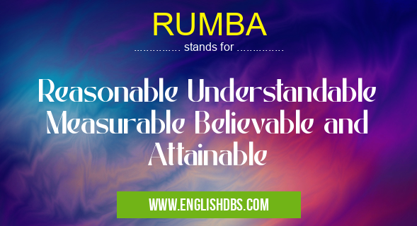 RUMBA means Reasonable Understandable Measurable Believable and Attainable RUMBA