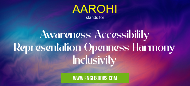 AAROHI means Awareness Accessibility Representation Openness Harmony Inclusivity AAROHI