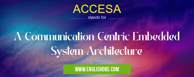 ACCESA means A Communication Centric Embedded System Architecture ACCESA