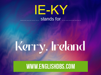 IE-KY means Kerry, Ireland IE-KY