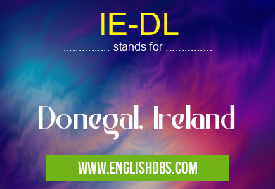 IE-DL means Donegal, Ireland IE-DL