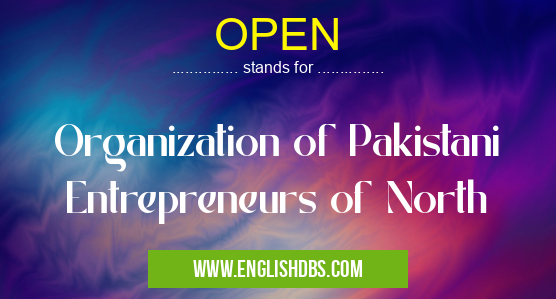 OPEN means Organization of Pakistani Entrepreneurs of North OPEN