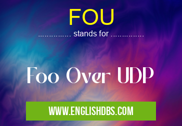 FOU means Foo Over UDP FOU