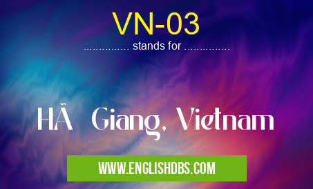 VN-03 means HÃ Giang, Vietnam VN-03