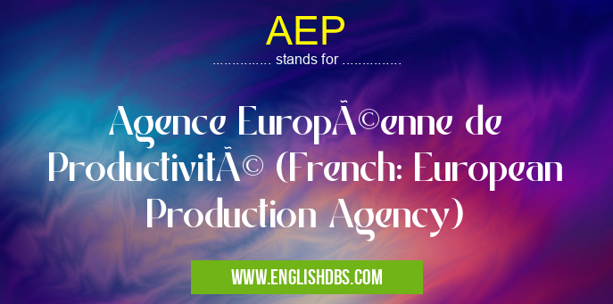 AEP means Agence Européenne de Productivité (French: European Production Agency) AEP