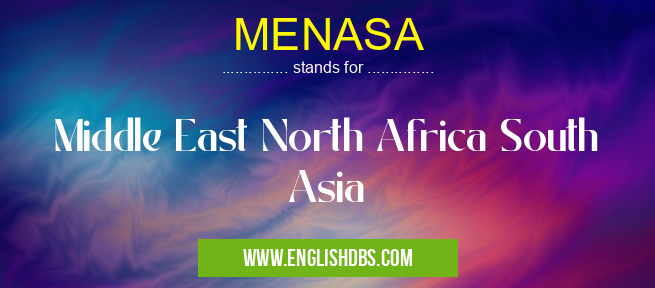 MENASA means Middle East North Africa South Asia MENASA