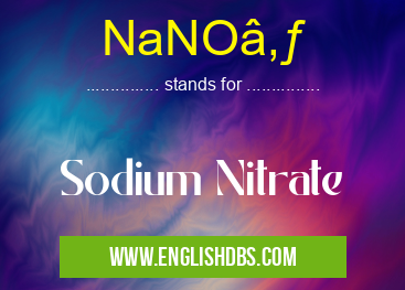 NaNO₃ means Sodium Nitrate NaNO₃