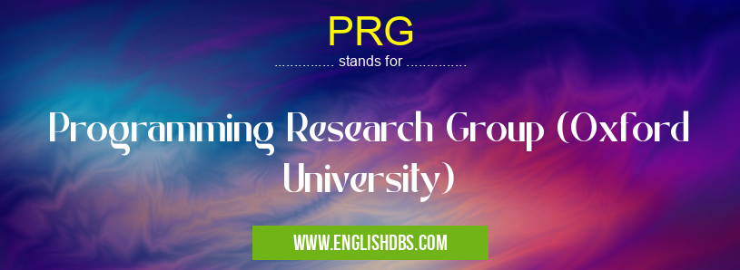 PRG means Programming Research Group (Oxford University) PRG