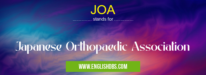 JOA means Japanese Orthopaedic Association JOA