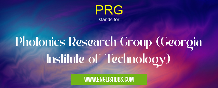 PRG means Photonics Research Group (Georgia Institute of Technology) PRG