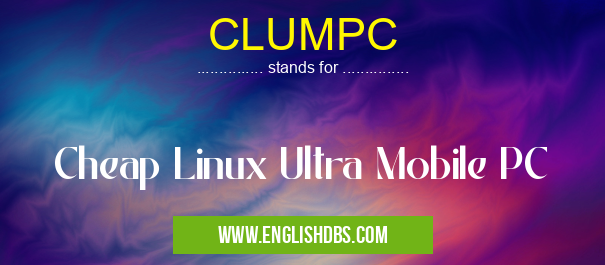 CLUMPC means Cheap Linux Ultra Mobile PC CLUMPC