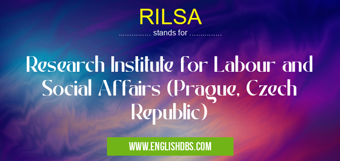 RILSA means Research Institute for Labour and Social Affairs (Prague, Czech Republic) RILSA