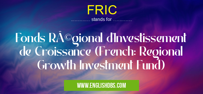FRIC means Fonds Régional d'Investissement de Croissance (French: Regional Growth Investment Fund) FRIC