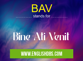 BAV means Bine Ati Venit BAV