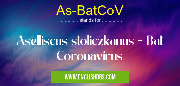 As-BatCoV means Aselliscus stoliczkanus - Bat Coronavirus As-BatCoV