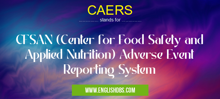 CAERS means CFSAN (Center for Food Safety and Applied Nutrition) Adverse Event Reporting System CAERS