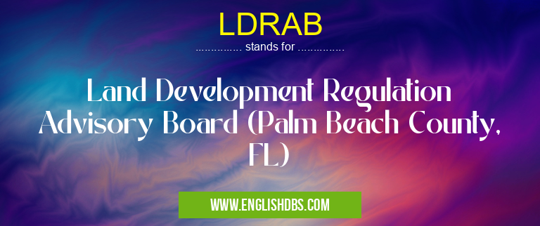 LDRAB means Land Development Regulation Advisory Board (Palm Beach County, FL) LDRAB