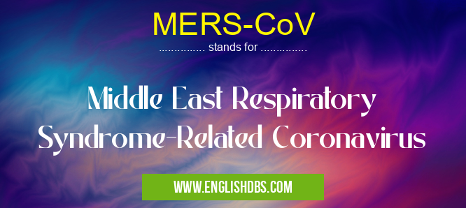 MERS-CoV means Middle East Respiratory Syndrome-Related Coronavirus MERS-CoV