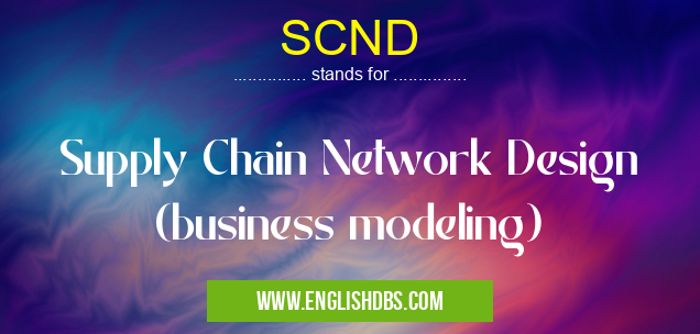 SCND means Supply Chain Network Design (business modeling) SCND