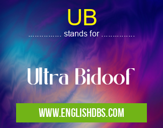 UB means Ultra Bidoof UB