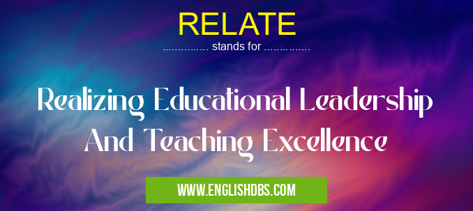 RELATE means Realizing Educational Leadership And Teaching Excellence RELATE