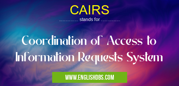 CAIRS means Coordination of Access to Information Requests System CAIRS