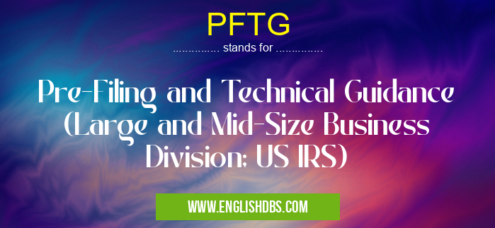 PFTG means Pre-Filing and Technical Guidance (Large and Mid-Size Business Division; US IRS) PFTG