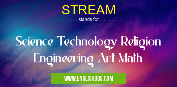 STREAM means Science Technology Religion Engineering Art Math STREAM