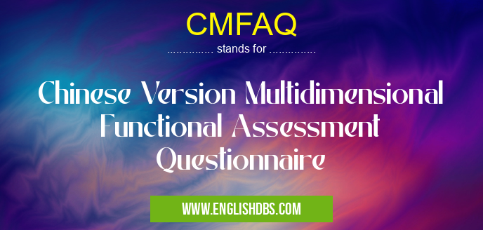 CMFAQ means Chinese Version Multidimensional Functional Assessment Questionnaire CMFAQ