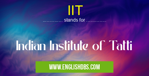 IIT means Indian Institute of Tatti IIT