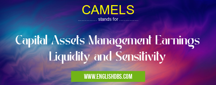 CAMELS means Capital Assets Management Earnings Liquidity and Sensitivity CAMELS