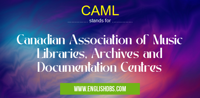 CAML means Canadian Association of Music Libraries, Archives and Documentation Centres CAML