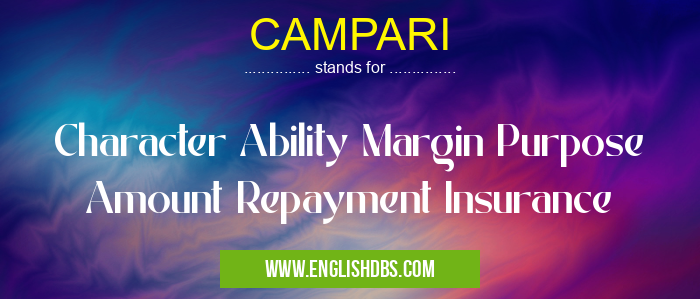 CAMPARI means Character Ability Margin Purpose Amount Repayment Insurance CAMPARI