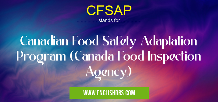 CFSAP means Canadian Food Safety Adaptation Program (Canada Food Inspection Agency) CFSAP