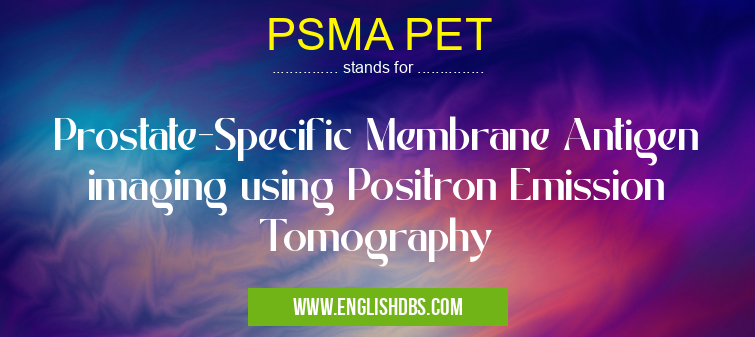 PSMA PET means Prostate-Specific Membrane Antigen imaging using Positron Emission Tomography PSMA PET