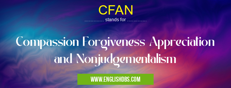 CFAN means Compassion Forgiveness Appreciation and Nonjudgementalism CFAN