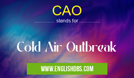 CAO means Cold Air Outbreak CAO
