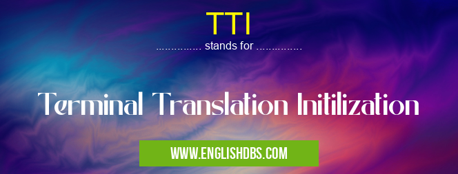 TTI means Terminal Translation Initilization TTI