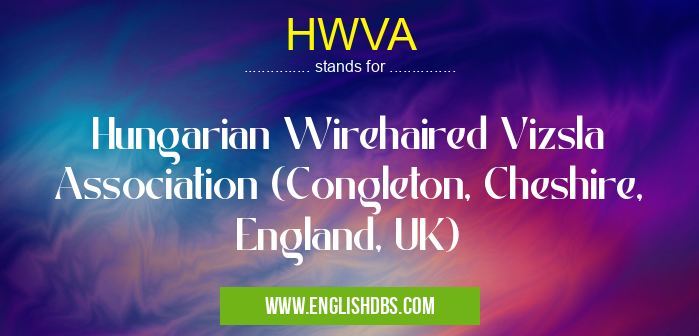 HWVA means Hungarian Wirehaired Vizsla Association (Congleton, Cheshire, England, UK) HWVA