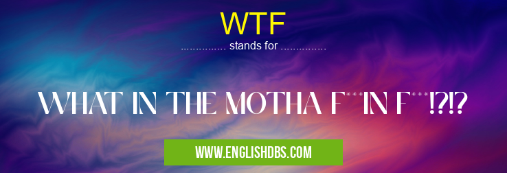 WTF means WHAT IN THE MOTHA F***IN F***!?!? WTF