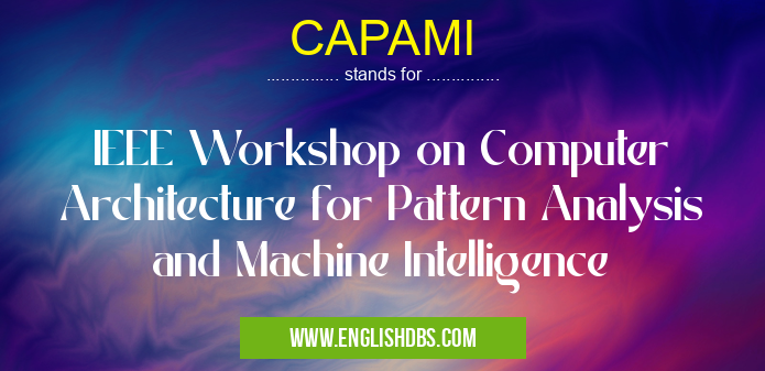 CAPAMI means IEEE Workshop on Computer Architecture for Pattern Analysis and Machine Intelligence CAPAMI