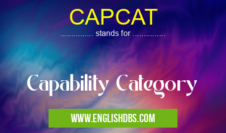 CAPCAT means Capability Category CAPCAT