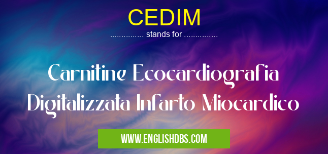 CEDIM means Carnitine Ecocardiografia Digitalizzata Infarto Miocardico CEDIM