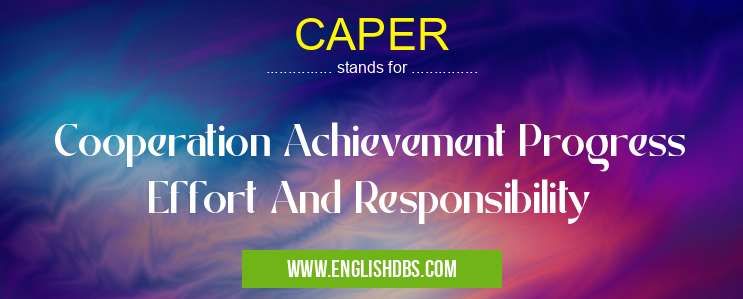 CAPER means Cooperation Achievement Progress Effort And Responsibility CAPER