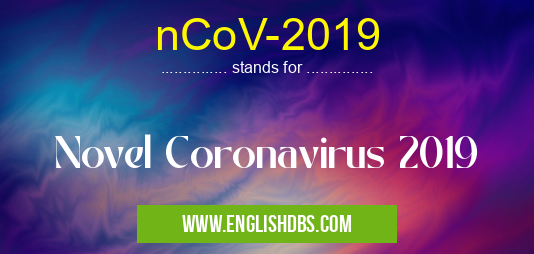 nCoV-2019 means Novel Coronavirus 2019 nCoV-2019