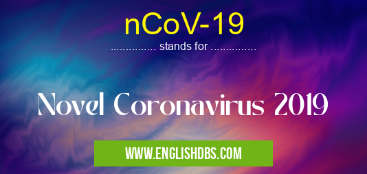 nCoV-19 means Novel Coronavirus 2019 nCoV-19