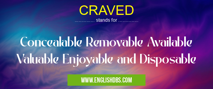 CRAVED means Concealable Removable Available Valuable Enjoyable and Disposable CRAVED