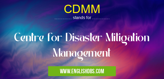 CDMM means Centre for Disaster Mitigation Management CDMM